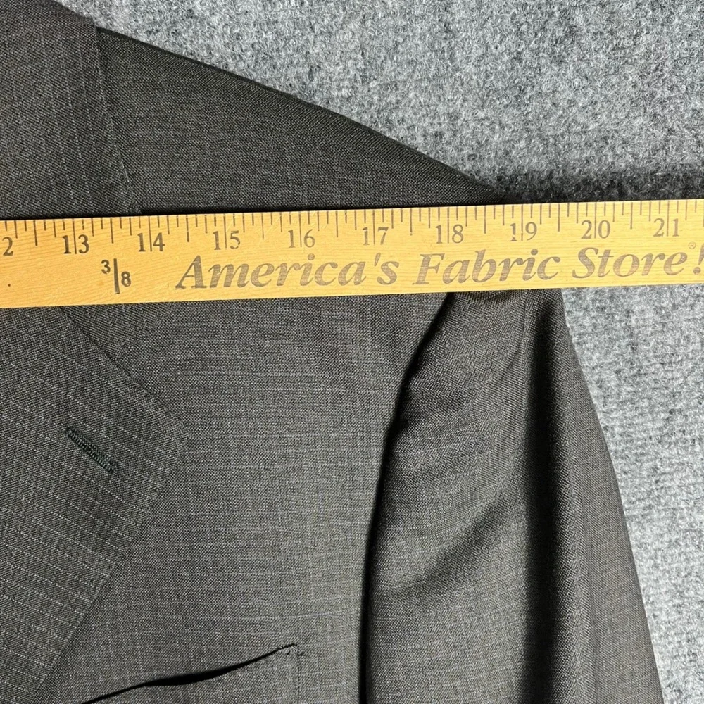Canali Blazer Men 40R Grey Blue Super‎ 120s Wool 3-Button Sport Coat Italy